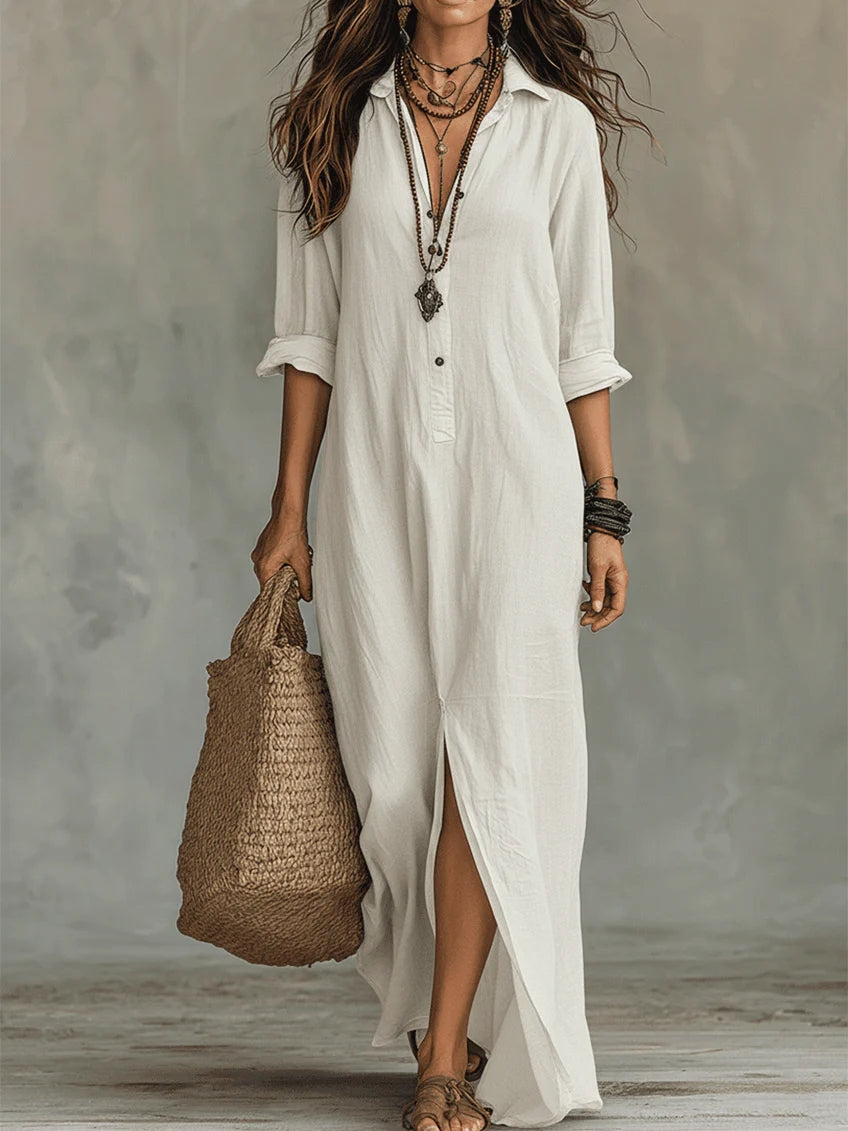 Solana | Vestido largo maxi con botones