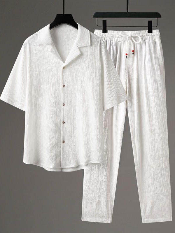 Conjunto de Lino y Algodón Hombre - Comodidad Transpirable
