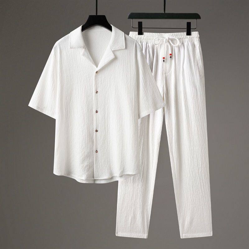 Conjunto de Lino y Algodón Hombre - Comodidad Transpirable