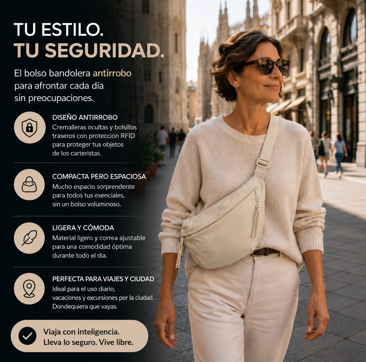 Elegante Bolso de Hombro unisex
