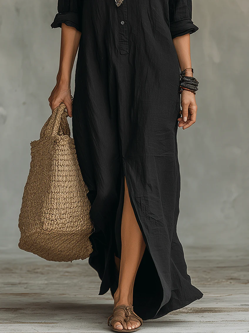 Solana | Vestido largo maxi con botones