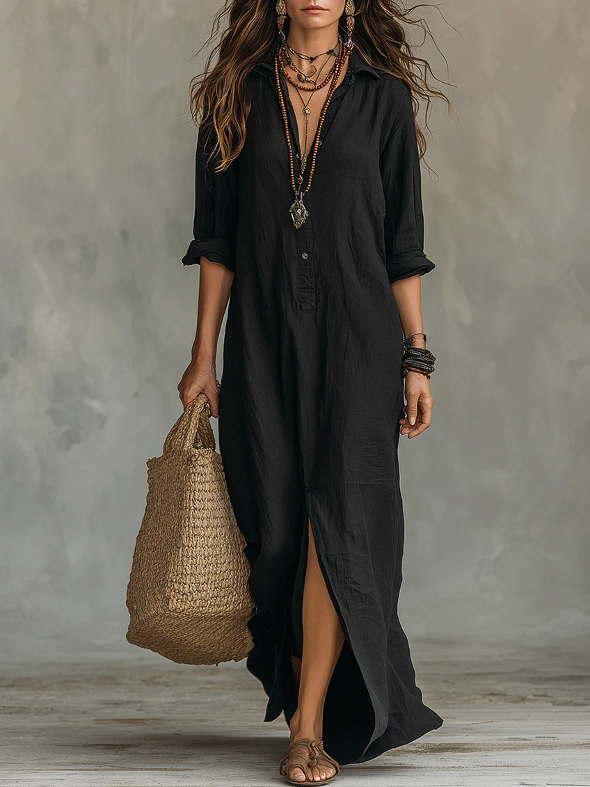 Solana | Vestido largo maxi con botones