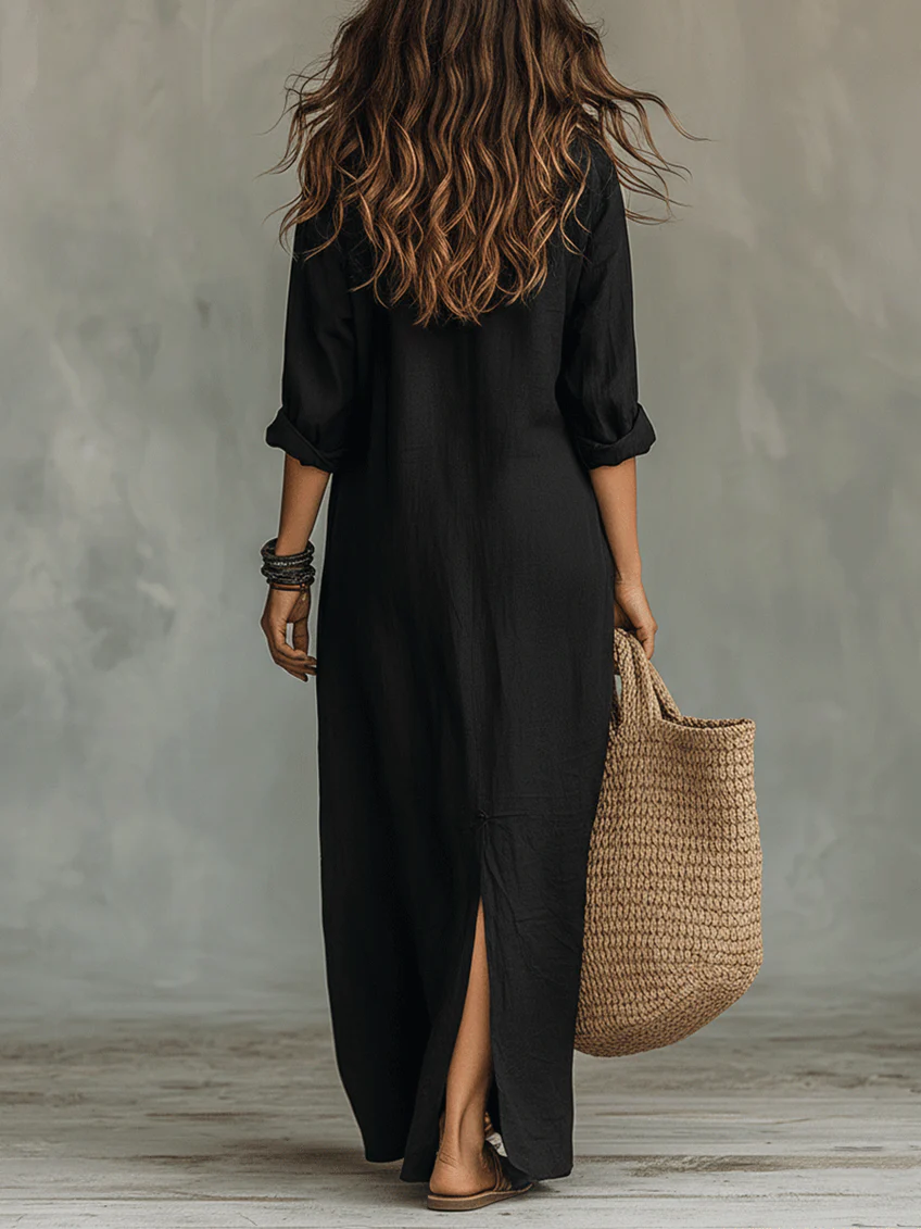 Solana | Vestido largo maxi con botones