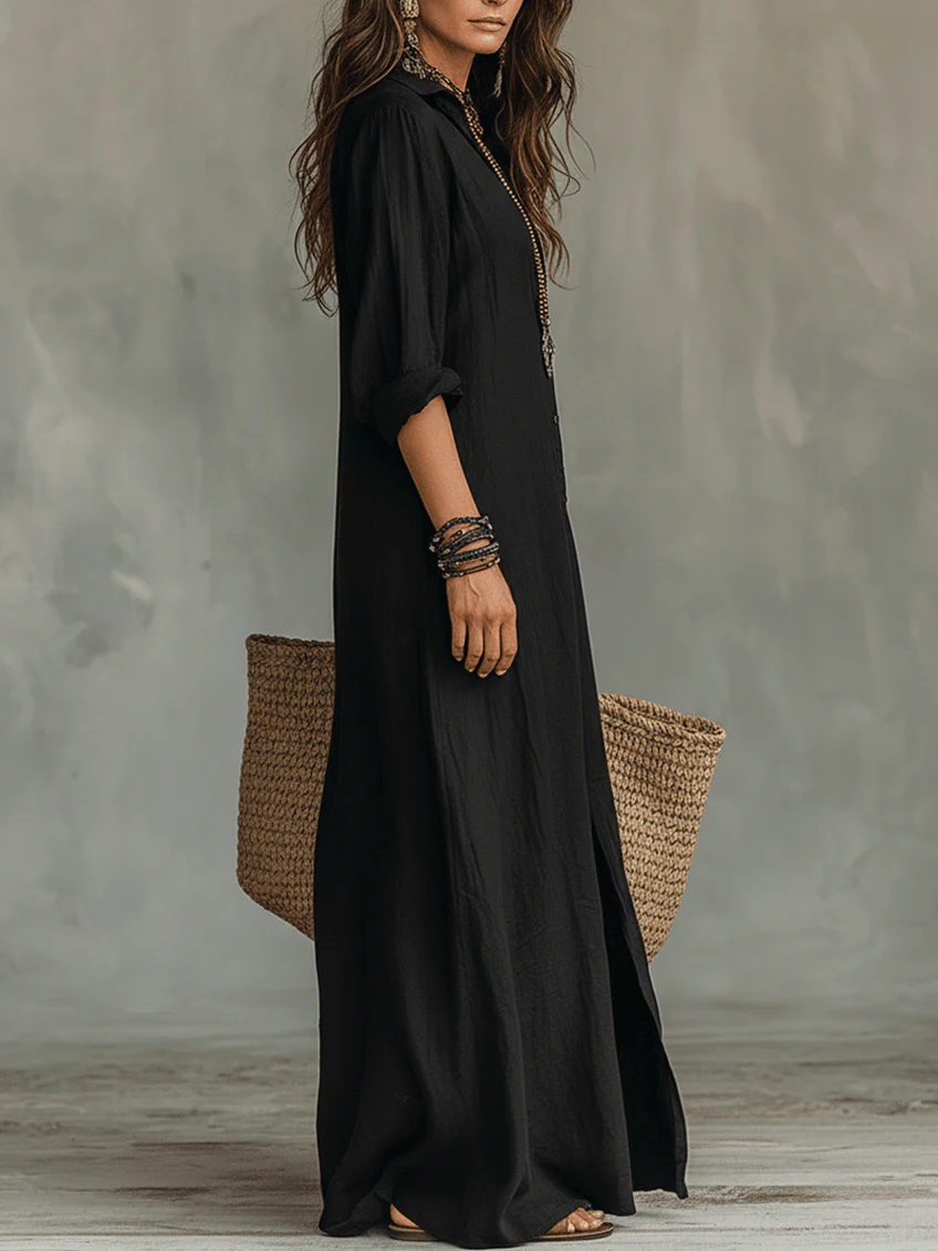 Solana | Vestido largo maxi con botones