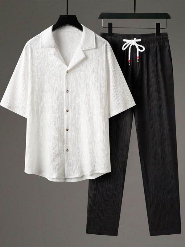 Conjunto de Lino y Algodón Hombre - Comodidad Transpirable
