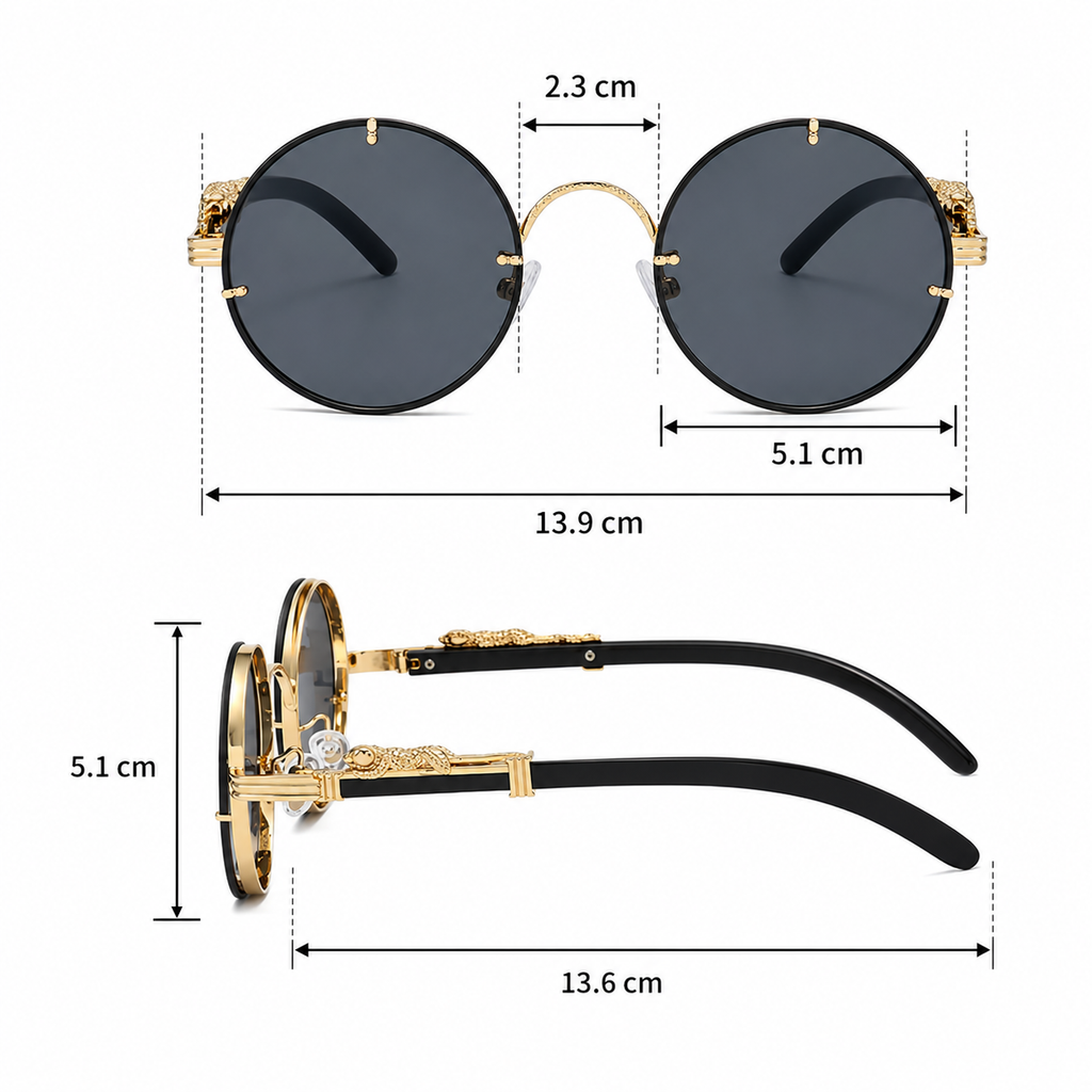 MPF™ - Gafas de sol redondas Vintage, UNISEX